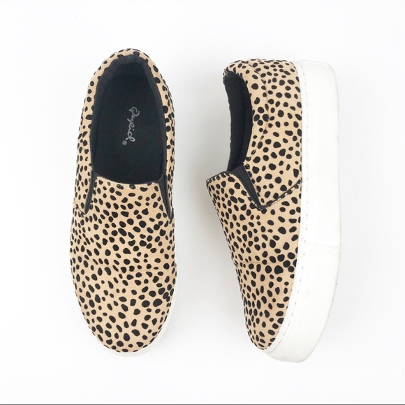 qupid leopard slip on sneakers